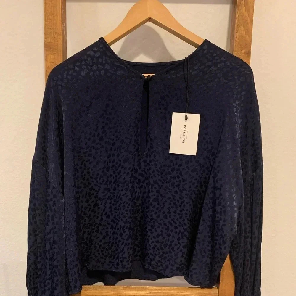 ROSEANNA NWT Blondie Jacquard Leopard Blouse Top - Picture 8 of 10